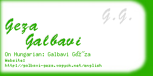 geza galbavi business card
